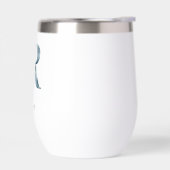 モノグラムイニシャルRブルーフローラ水色ギフト彼女 (左面)