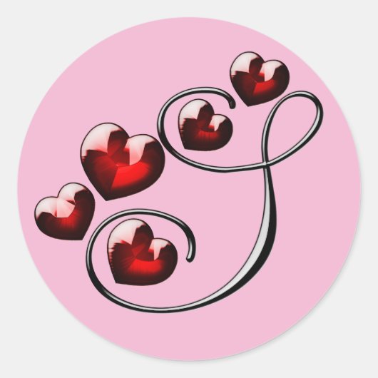 モノグラムイニシャルSステッカー ラウンドシール (正面)