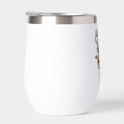 モノグラムイニシャルTブルーフローラ水色ギフト彼女 (右面)