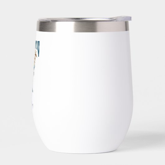 モノグラムイニシャルTブルーフローラ水色ギフト彼女 (左面)