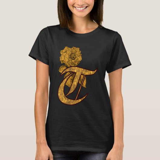 モノグラムイニシャルT ゴールドボタン Tシャツ (正面)