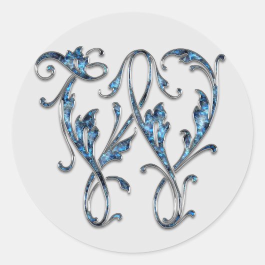 モノグラムイニシャルWシール ラウンドシール (正面)