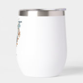 モノグラムイニシャルWブルーフローラ水色ギフト彼女 (左面)