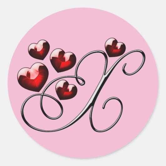 モノグラムイニシャルXスタンプ ラウンドシール (正面)