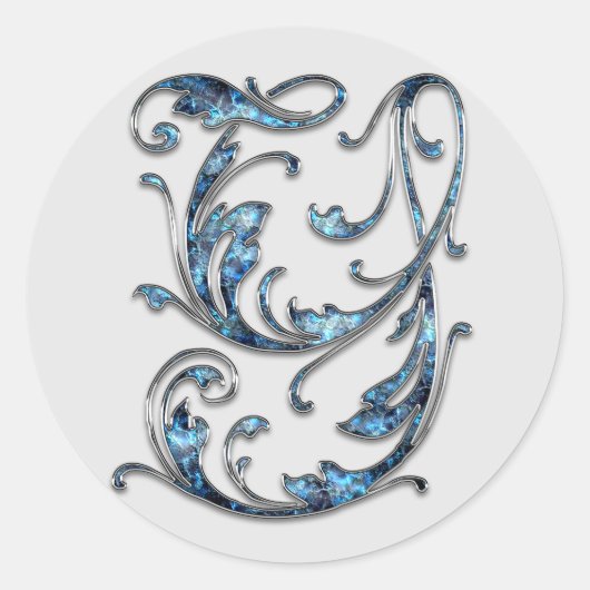 モノグラムイニシャルYステッカー ラウンドシール (正面)