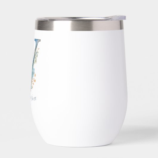 モノグラムイニシャルYブルーフローラ水色ギフト彼女 (左面)