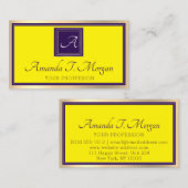 モノグラムイベントプランナー金ゴールドフレームパープルイエロー 名刺 (正面/裏面)