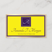 モノグラムイベントプランナー金ゴールドフレームパープルイエロー 名刺 (正面)