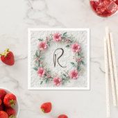 モノグラムインエレガントリースオンレース スタンダードカクテルナプキン (インサイチュ)