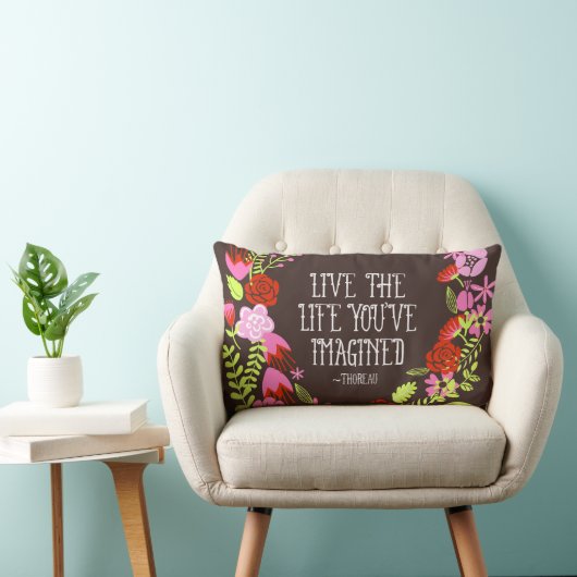 モノグラムインスピレーションライブライフ想像引用文 ランバークッション (椅子)