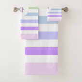 モノグラムインホワイトサークルパステルレインボーストライプズ バスタオルセット (インサイチュ)