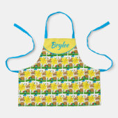 モノグラムイースターバニーとイエローダッフォディルキッズ エプロン (正面)