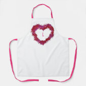 モノグラムウィスピー赤ピンクパープルハートオン白 エプロン (正面)