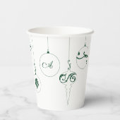 モノグラムウィンターグリーンバウブルオーナメント 紙コップ (裏面)