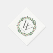 モノグラムウィンタースパイグクリスマスカクテルナプキン スタンダードカクテルナプキン (角)