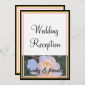 モノグラムウェディングレセプションパステルピンクローズ 招待状 (正面/裏面)