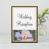 モノグラムウェディングレセプションパステルピンクローズ 招待状 (スタンド正面)