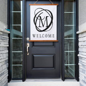 モノグラムウェルカムカスタムの色 吊り下げ型タペストリー
