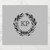 モノグラムウェルカムリースグレイ秋 ビールラベル (シングルラベル)