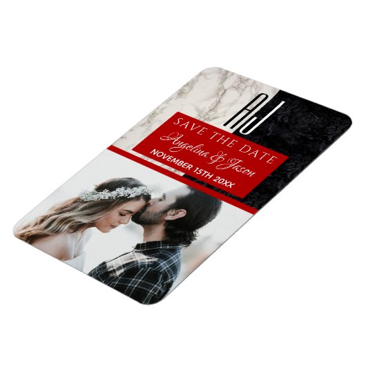 モノグラムウエディングセーブザデート招待状 マグネット (左側)