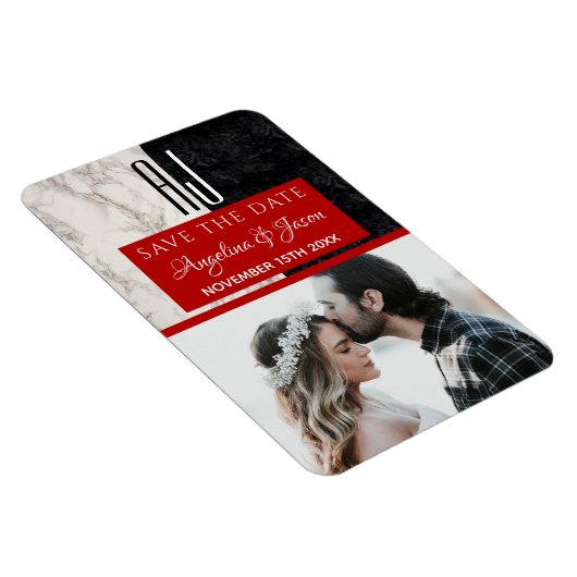 モノグラムウエディングセーブザデート招待状 マグネット (右側)