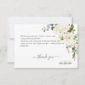 モノグラムウォーターカラーアラバスターバラアジサイ サンキューカード (裏面)