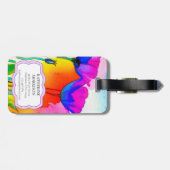 モノグラムウォーターカラーカスタムフローラピンクポピー ラゲッジタグ (裏面横)