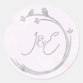 モノグラムウォーターカラーグレーロベバーズブランチリース ラウンドシール (正面)