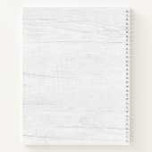 モノグラムウォーターカラーターコイズグラデーションピンクローズ ノートブック (裏面)