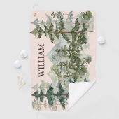 モノグラムウォーターカラーパインフォレスト&マウンテン素朴 ゴルフタオル (インサイチュ)