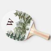 モノグラムウォーターカラーパインフォレスト&マウンテン素朴 卓球ラケット (横)