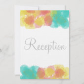 モノグラムウォーターカラーピンクイエローブルー披露宴 招待状 (正面)