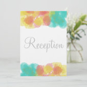 モノグラムウォーターカラーピンクイエローブルー披露宴 招待状 (スタンド正面)