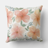 モノグラムウォーターカラーピーチフローラ装飾用クッション クッション (裏面)