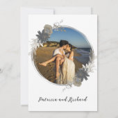 モノグラムウォーターカラーフローラエレガントな結婚式 招待状 (裏面)