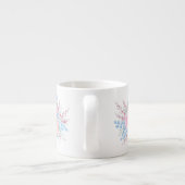 モノグラムウォーターカラーブーケピンクロゼブルー葉ズ エスプレッソカップ (裏面)