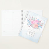 モノグラムウォーターカラーブーケピンクローゼブルードロップ プランナー手帳 (ディスプレー)