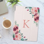 モノグラムウォーターカラーボホピンクブルゴーニュフローラ iPad PROカバー<br><div class="desc">モノグラムの水彩でiPadを強化するボホピンクバーガンディバラ花のカバー，フローラを愛するボホ愛好家のために設計。今すぐカスタマイズ！</div>