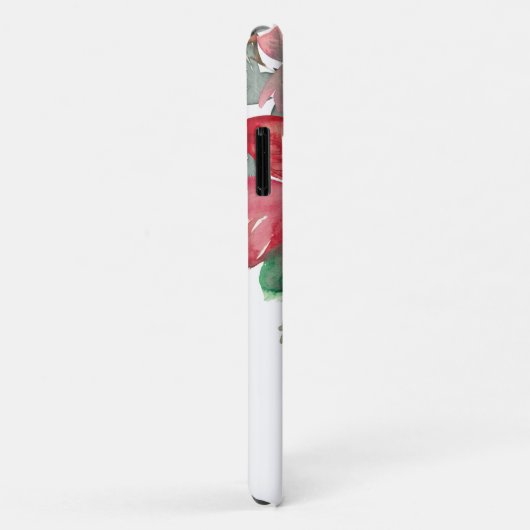 モノグラムウォーターカラーレッドポインセチア花シック Case-Mate iPhoneケース (裏面/右)