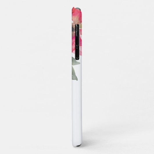 モノグラムウォーターカラーレッドポインセチア花シック Case-Mate iPhoneケース (裏面/左)