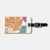 モノグラムウォーターカラーレトロデイジーラゲージタグ ラゲッジタグ (正面横)