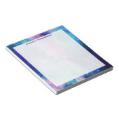 モノグラムウォーターカラー宇宙ユニバースブルーピンクスター ノートパッド (アングル)