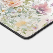 モノグラムウォーター色ワイルドフラワーズフローラ草原 デスクマット (コーナー)