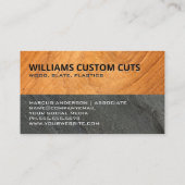 モノグラムウッドアンド石板 |テーブルソー 名刺 (裏面)