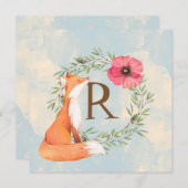 モノグラムウッドランドキツネ 招待状 (正面/裏面)