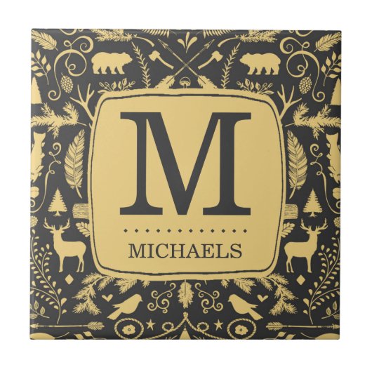 モノグラムウッドランドホリデイタイル タイル (正面)