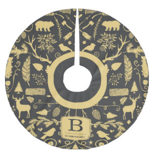 モノグラムウッドランドホリデイツリースカート ブラッシュドポリエステルツリースカート