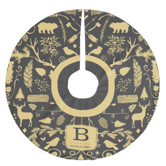 モノグラムウッドランドホリデイツリースカート ブラッシュドポリエステルツリースカート (正面)