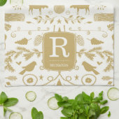 モノグラムウッドランドホリデーキッチンタオル キッチンタオル (折り畳み)