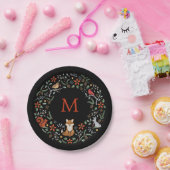 モノグラムウッドランドリース紙プレート ペーパープレート (パーティー)